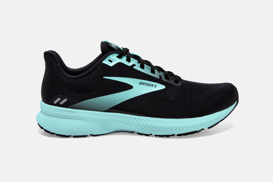 Brooks Running Shoes - Launch 8 Road Womens - Black/Blue - IHT-398761